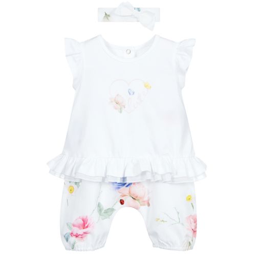Lapin House-Baby Girls White Trouser Set | Childrensalon Outlet