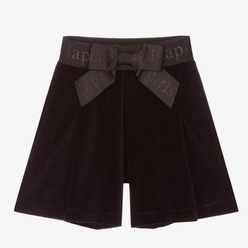 Lapin House-Black Velour Shorts | Childrensalon Outlet