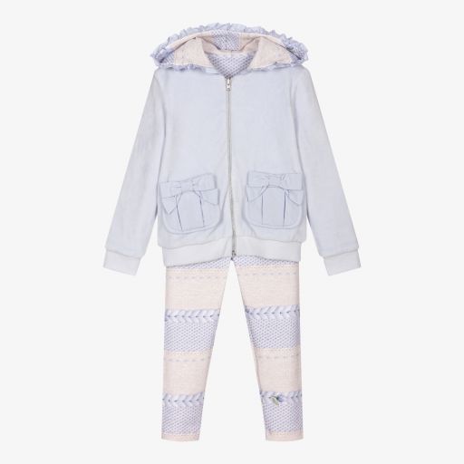 Lapin House-Blue & Beige Leggings Set | Childrensalon Outlet