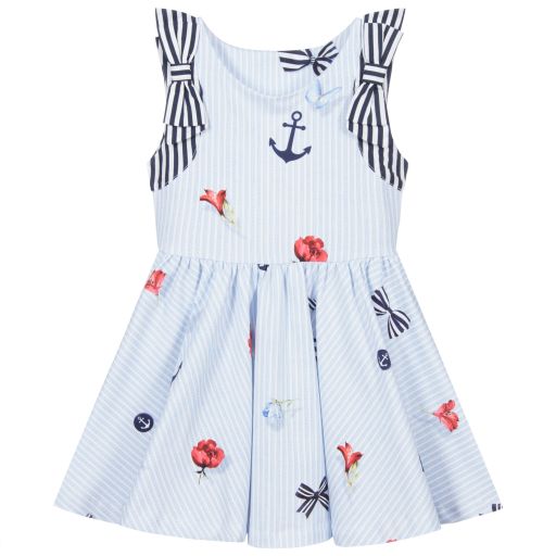 Lapin House-Blue Cotton Jersey Dress | Childrensalon Outlet