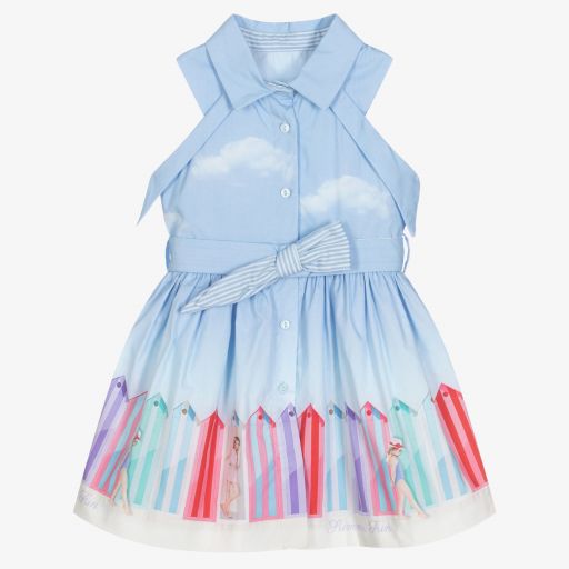 Lapin House-Blue Cotton Shirt Dress | Childrensalon Outlet
