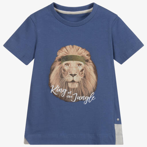 Lapin House-Blue Cotton T-Shirt | Childrensalon Outlet