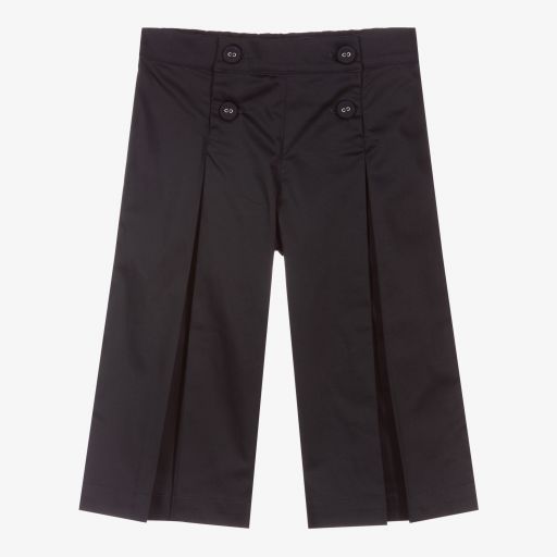Lapin House-Blue Cropped Wide Leg Trousers | Childrensalon Outlet