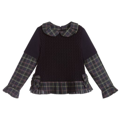 Lapin House-Blue & Green Tartan Top | Childrensalon Outlet