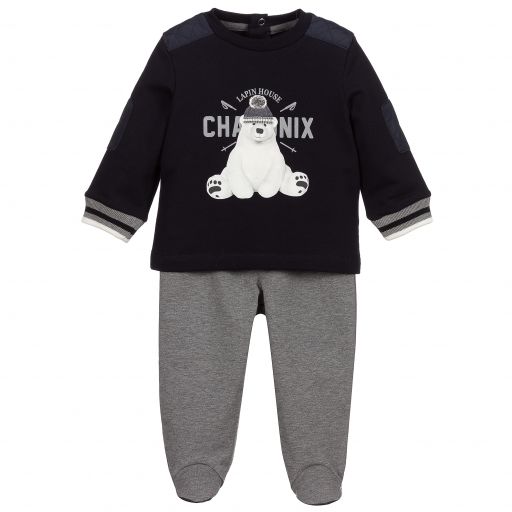 Lapin House-Blue & Grey Trousers Set | Childrensalon Outlet