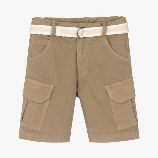 Lapin House-Boys Beige Cotton Cargo Shorts | Childrensalon Outlet