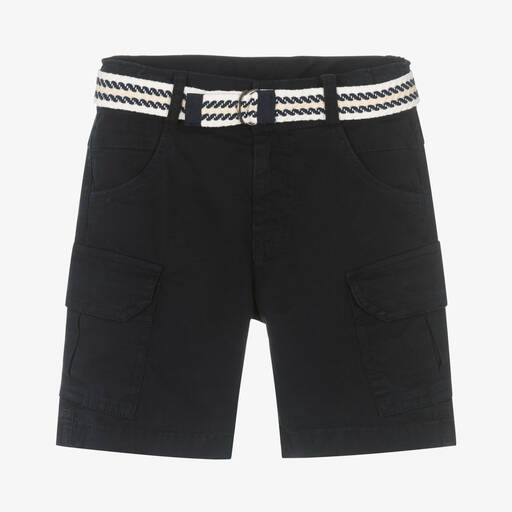 Lapin House-Boys Blue Cotton Cargo Shorts | Childrensalon Outlet