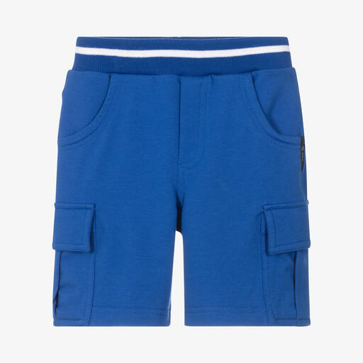 Lapin House-Boys Blue Jersey Cargo Shorts | Childrensalon Outlet