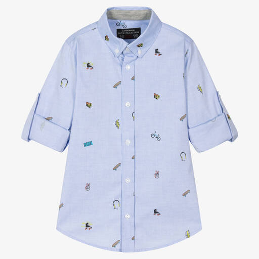 Lapin House-Boys Blue Oxford Cotton Shirt | Childrensalon Outlet