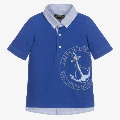 Lapin House-Boys Blue Polo Shirt  | Childrensalon Outlet