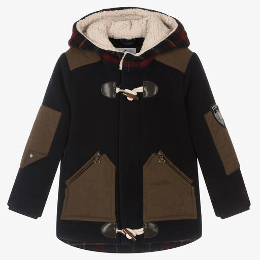 Lapin House-Boys Blue Wool Duffle Coat | Childrensalon Outlet