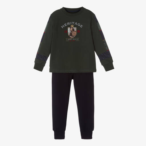 Lapin House-Boys Green & Blue Tracksuit | Childrensalon Outlet