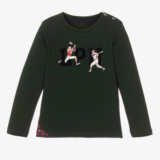 Lapin House-Boys Green Cotton Top | Childrensalon Outlet