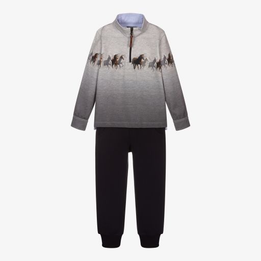 Lapin House-Boys Grey & Blue Tracksuit | Childrensalon Outlet