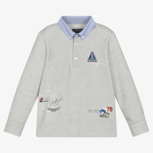 Lapin House-Graues Poloshirt aus Baumwolljersey für Jungen | Childrensalon Outlet