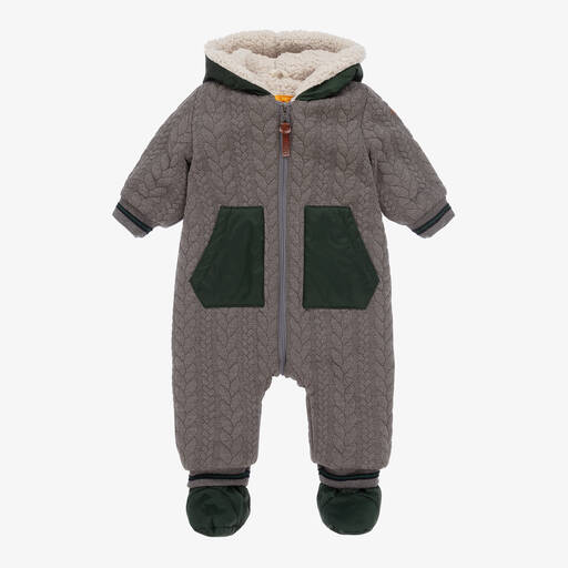 Lapin House-Boys Grey & Green Pramsuit | Childrensalon Outlet