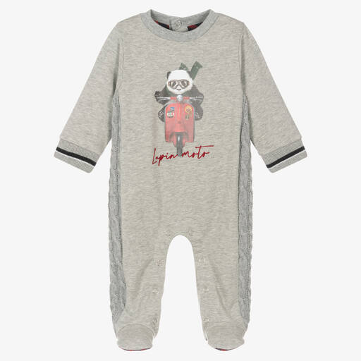 Lapin House-Grauer Panda-Strampler für Jungen | Childrensalon Outlet