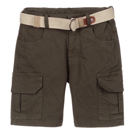 Lapin House-Boys Khaki Green Cargo Shorts  | Childrensalon Outlet