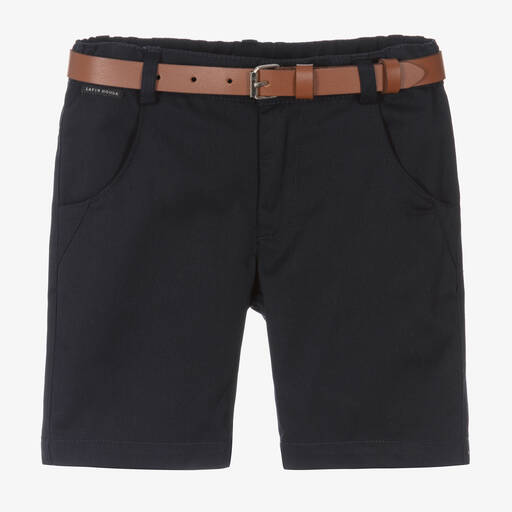 Lapin House-Boys Navy Blue Cotton Twill Shorts | Childrensalon Outlet
