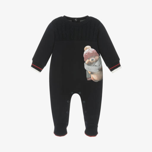 Lapin House-Boys Navy Chipmunk Print Babygrow | Childrensalon Outlet