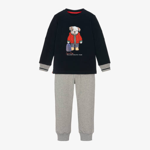 Lapin House-Boys Navy & Grey Jersey Set | Childrensalon Outlet