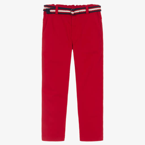 Lapin House-Boys Red Cotton Chino Trousers | Childrensalon Outlet