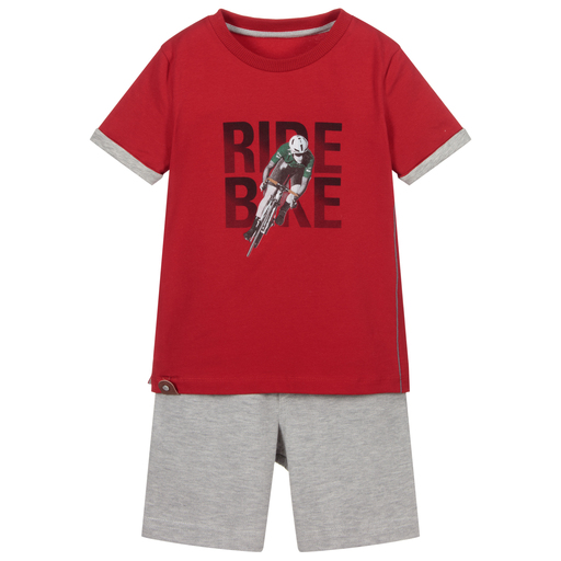 Lapin House-Boys Red & Grey Shorts Set | Childrensalon Outlet