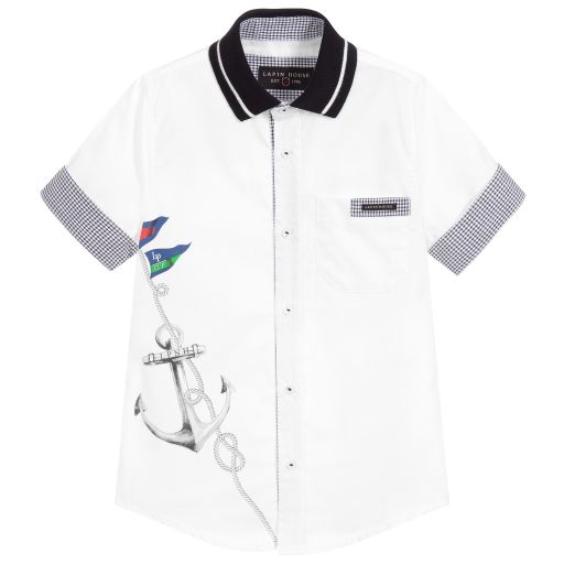 Lapin House-Boys White Cotton Shirt | Childrensalon Outlet