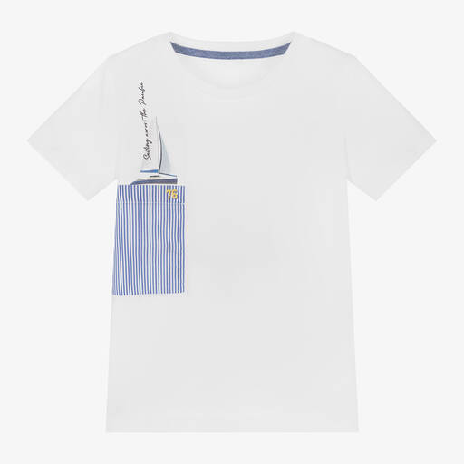 Lapin House-Белая хлопковая футболка для мальчиков | Childrensalon Outlet