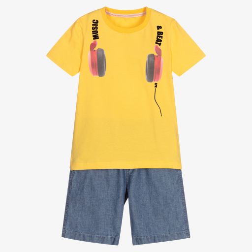 Lapin House-Boys Yellow & Blue Shorts Set | Childrensalon Outlet