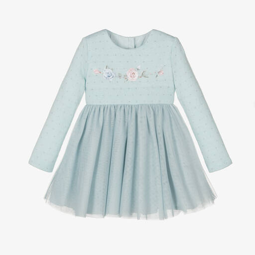 Lapin House-Girls Aqua Blue Knitted Dress | Childrensalon Outlet
