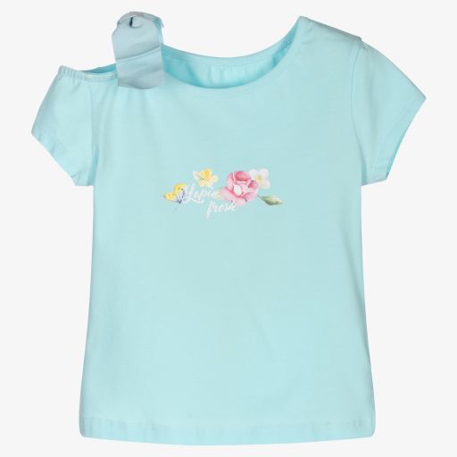 Lapin House-Girls Aqua Blue Logo T-Shirt | Childrensalon Outlet
