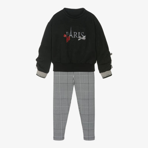 Lapin House-Girls Black Jersey Leggings Outfit | Childrensalon Outlet