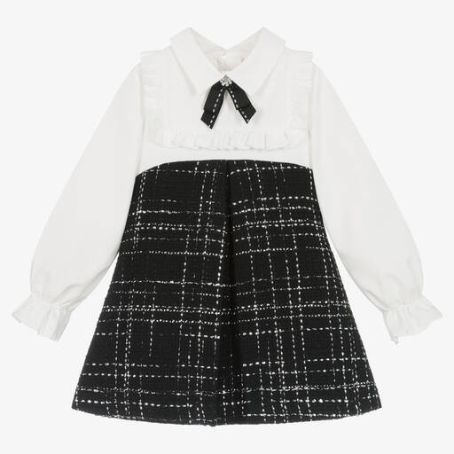 Lapin House-Girls Black Tweed Shirt Dress | Childrensalon Outlet