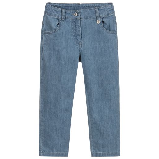 Lapin House-Girls Blue Bow Jeans | Childrensalon Outlet