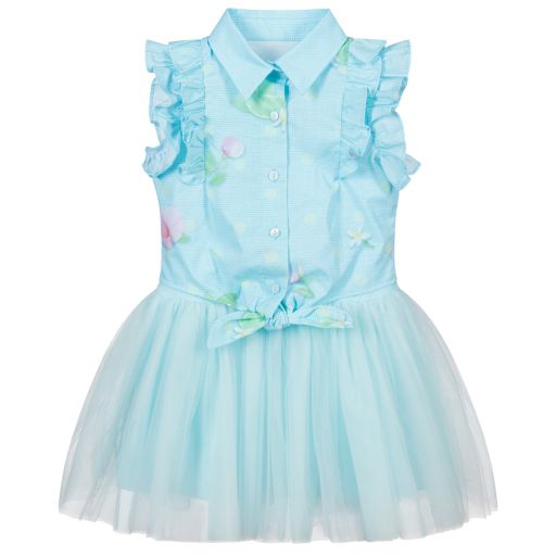 Lapin House-Blaues Set aus Kleid und Bluse für Mädchen | Childrensalon Outlet