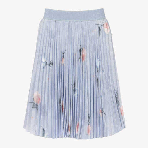 Lapin House-Girls Blue Floral Pleated Skirt | Childrensalon Outlet