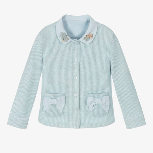 Lapin House-Girls Blue Knitted Cardigan | Childrensalon Outlet