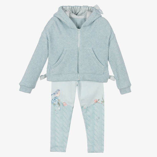Lapin House-طقم ليغنغز قطن لون أزرق للبنات | Childrensalon Outlet