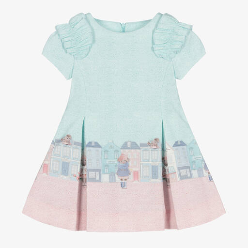 Lapin House-Girls Blue & Pink Cotton Mouse Dress | Childrensalon Outlet