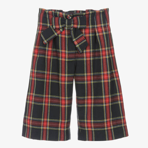 Lapin House-Girls Blue & Red Cotton Tartan Culottes | Childrensalon Outlet