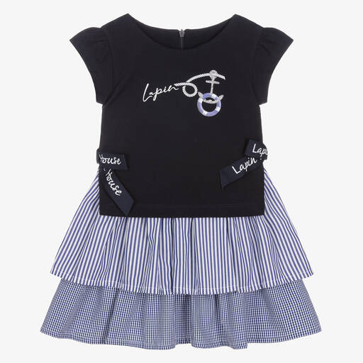 Lapin House-Girls Blue & White Nautical Dress | Childrensalon Outlet