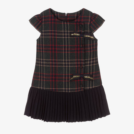Lapin House-Сине-зеленое платье в шотландскую клетку для девочек | Childrensalon Outlet