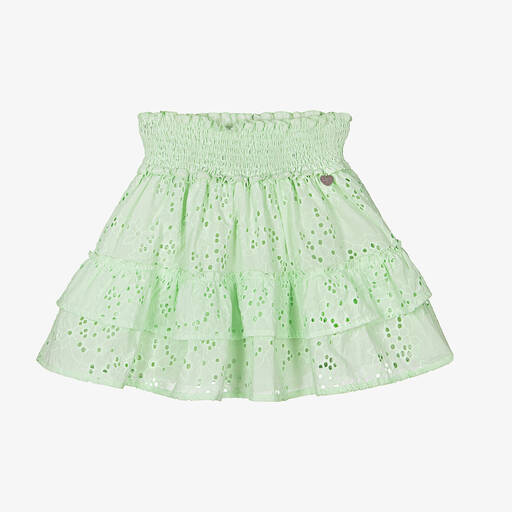 Lapin House-Girls Green Broderie Anglaise Skirt  | Childrensalon Outlet