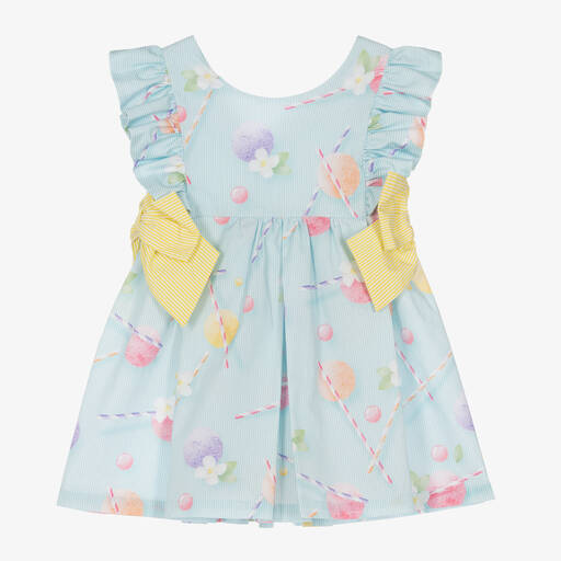 Lapin House-Girls Green Striped Ice Cream Dress | Childrensalon Outlet