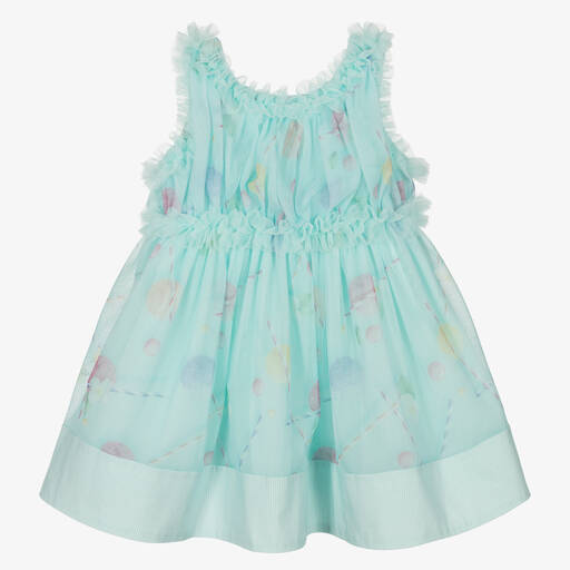 Lapin House-Girls Green Tulle Ice Cream Dress | Childrensalon Outlet