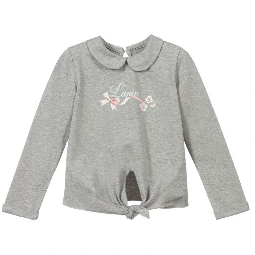 Lapin House-Girls Grey Cotton Top | Childrensalon Outlet