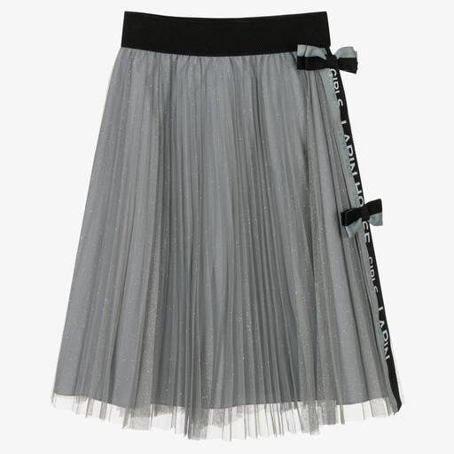 Lapin House-Girls Grey Tulle Pleated Skirt | Childrensalon Outlet
