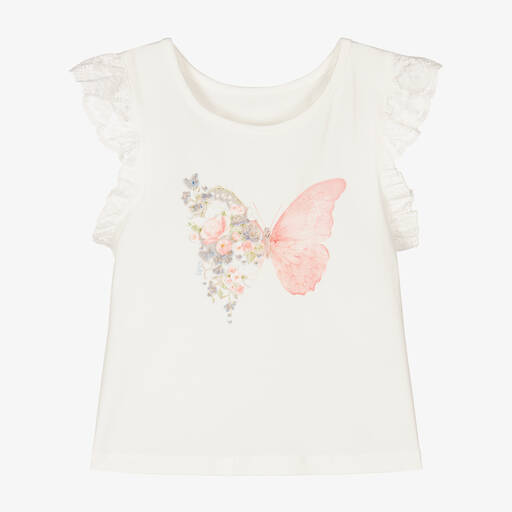 Lapin House-Girls Ivory Cotton Top | Childrensalon Outlet