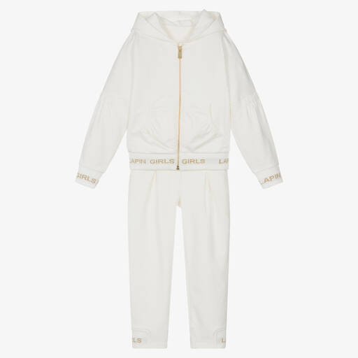 Lapin House-Girls Ivory Cotton Tracksuit | Childrensalon Outlet
